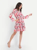 DRESSES FOR WOMEN WESTERN WEAR FLORAL RED - Image 3
