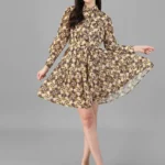 DRESSES FOR WOMEN WESTERN WEAR LEAF GREEN COLOR DRESS